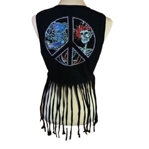 Grateful Dead The Wheel Fringed Vest